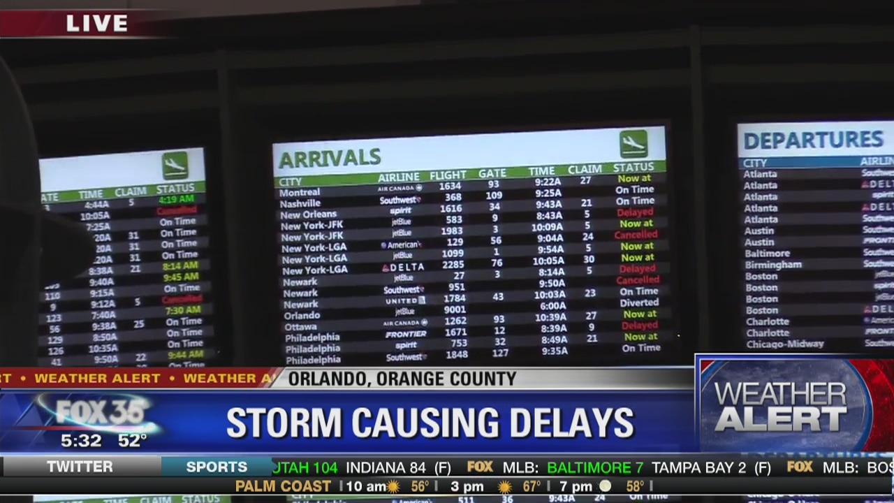 Storm causing delays