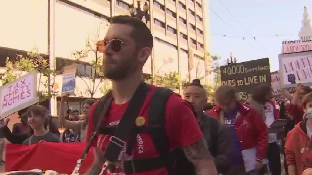 May Day paradegoers protest for worker's rights