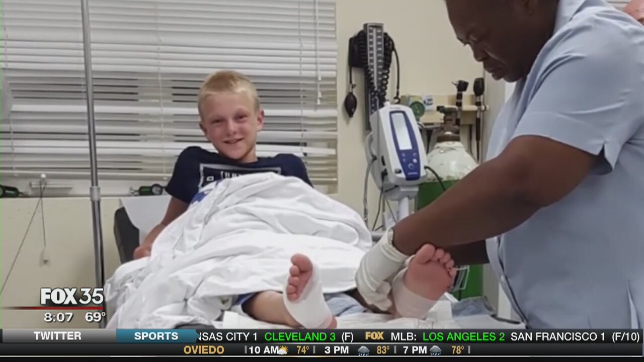 Boy bitten by shark