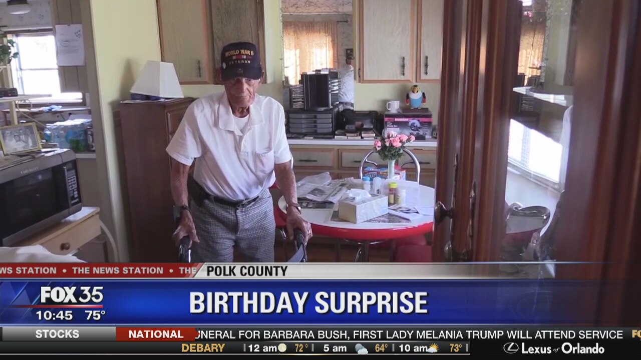 WWII vet reunited with daughter for 97th birthday gift