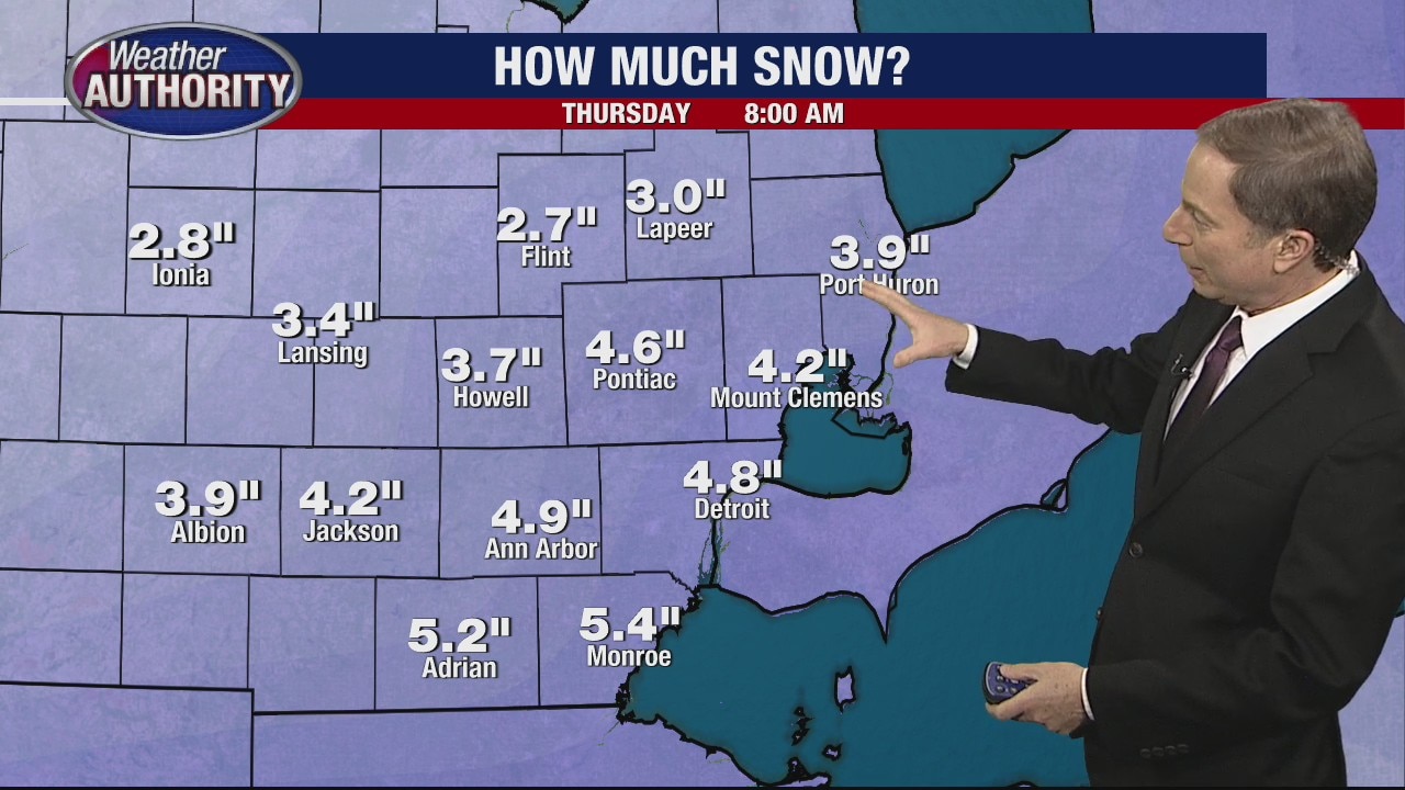 Snow moves in from 9 a.m. to 8 p.m. for Metro Detroit Wednesday