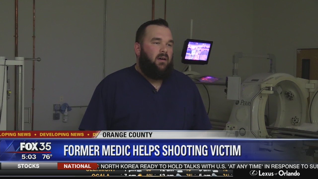 Former Army medic helps roadway shooting victim