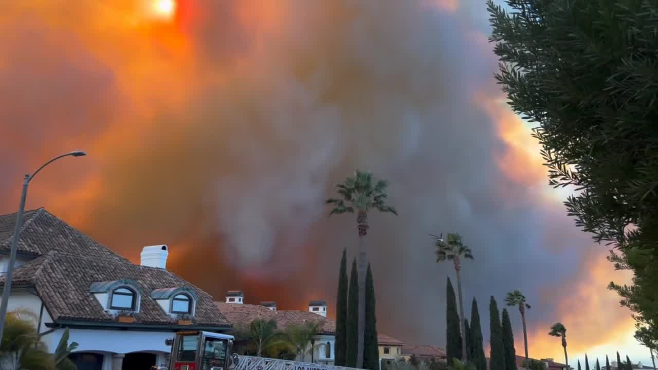 Palisades fire burns dangerously close to homes