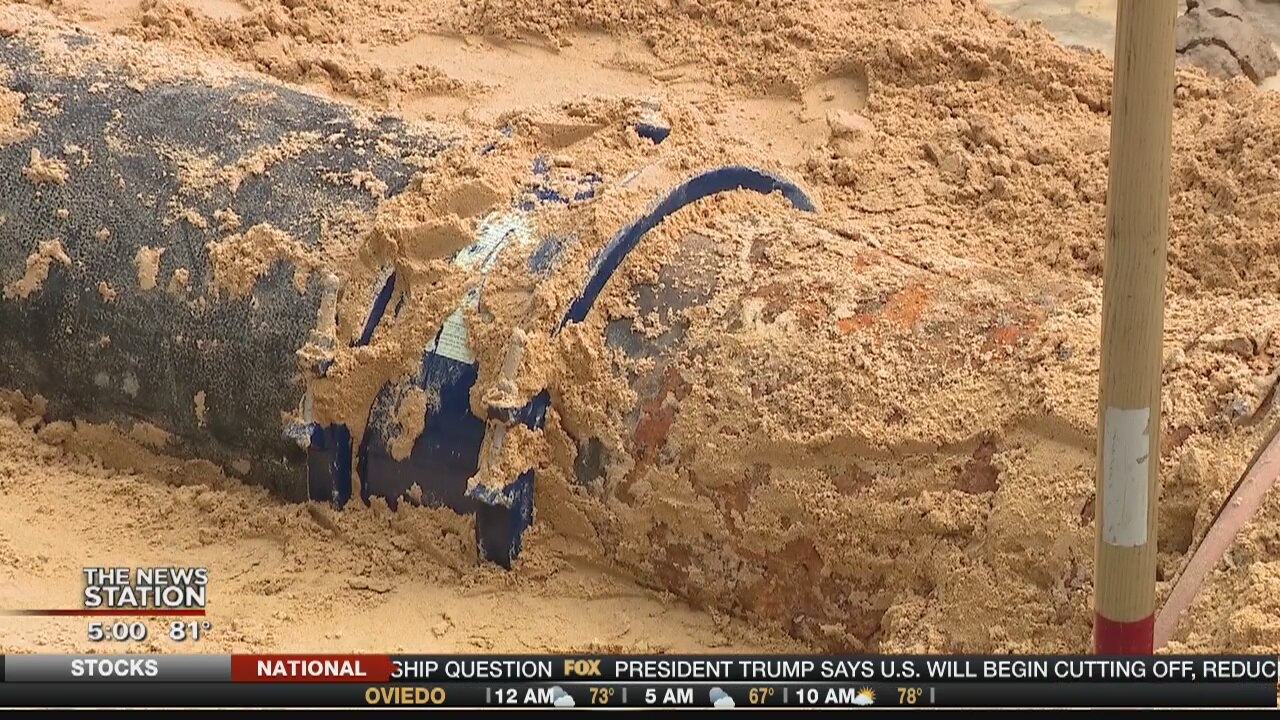 Water main break causes huge mess