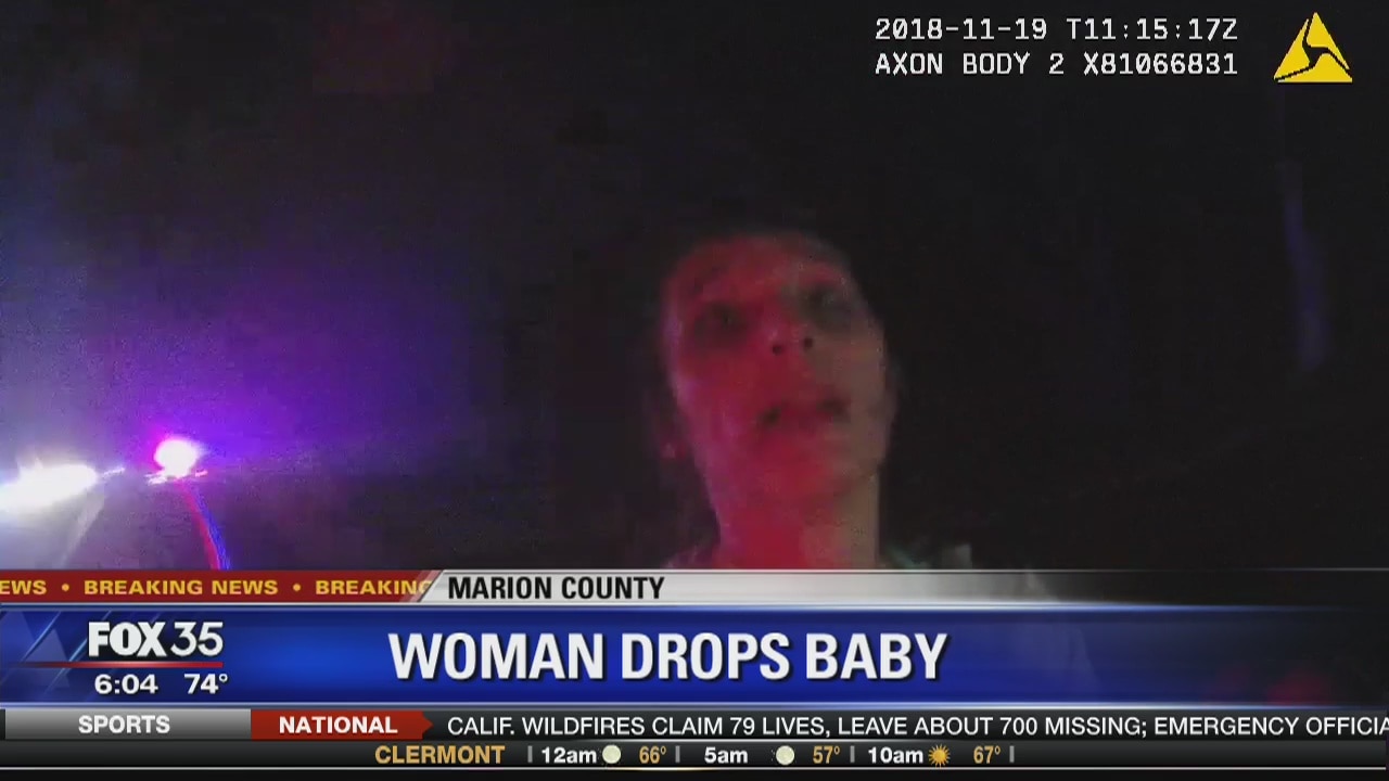 Woman drops baby while running from deputies