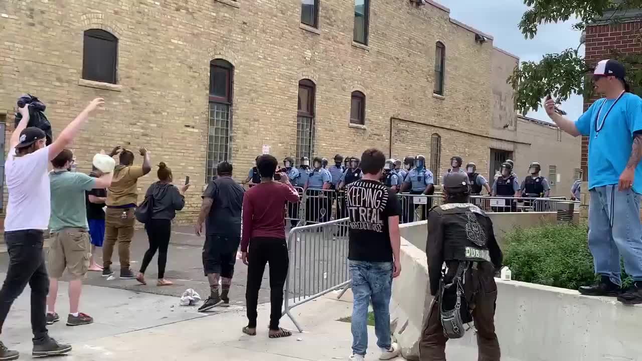 Protesters return to Minneapolis Police Department 3rd Precinct Wednesday over George Floyd death