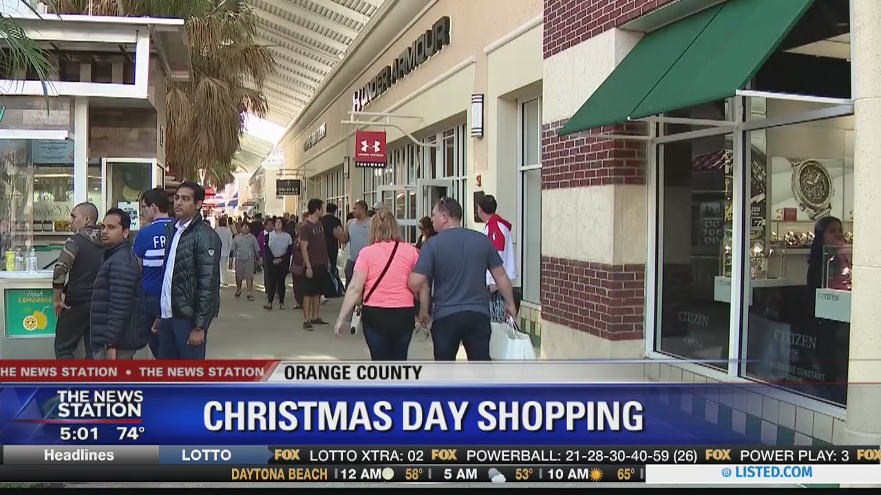 Shoppers hit the outlets on Christmas Day