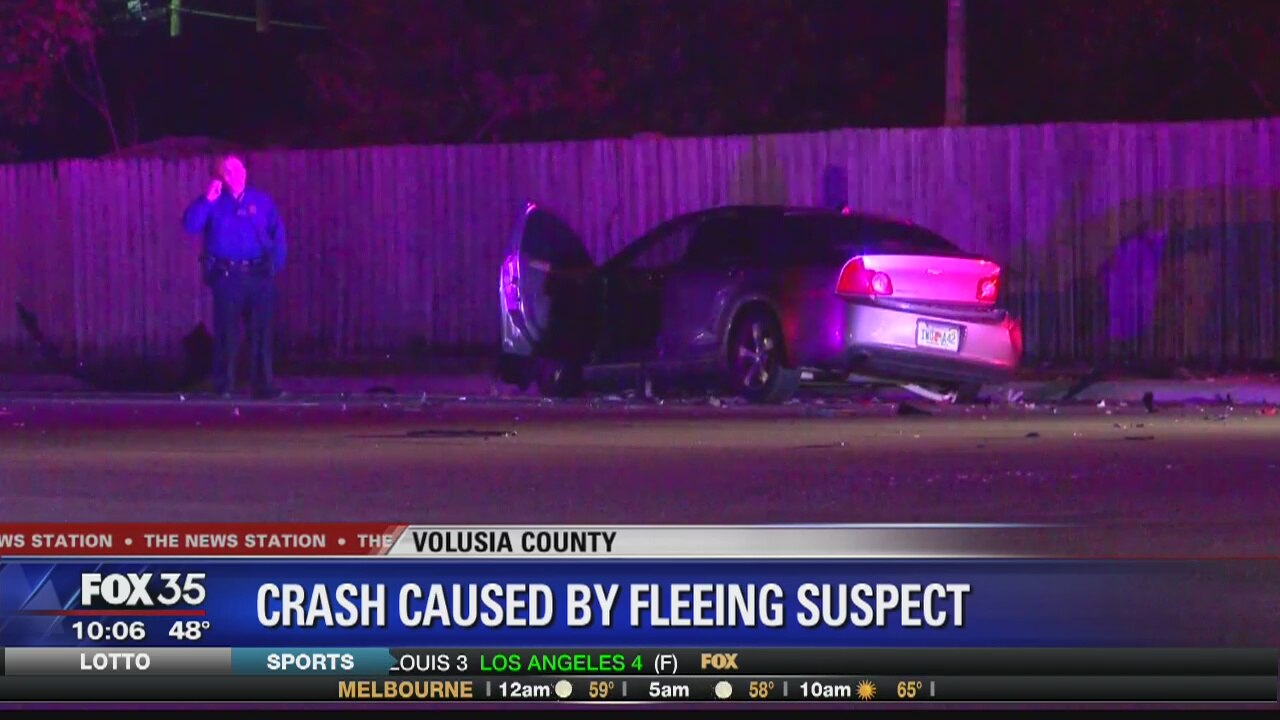 Crash caused by fleeing suspect, police say