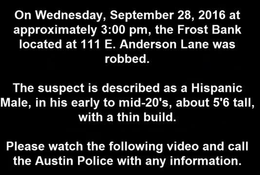 APD on lookout for bank robber