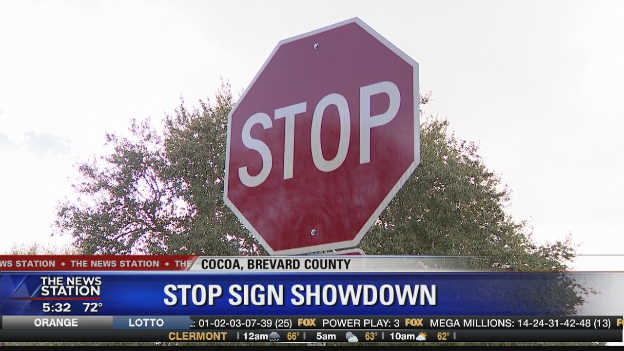 Stop sign showdown in Cocoa