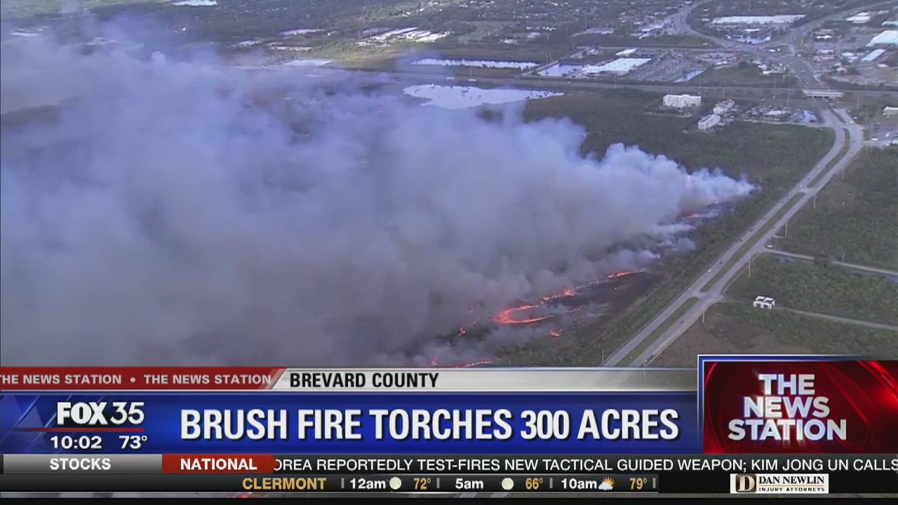 Brush fire torches 300 acres of Brevard County