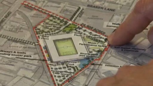 Major League Soccer stadium site plan at McKalla Place