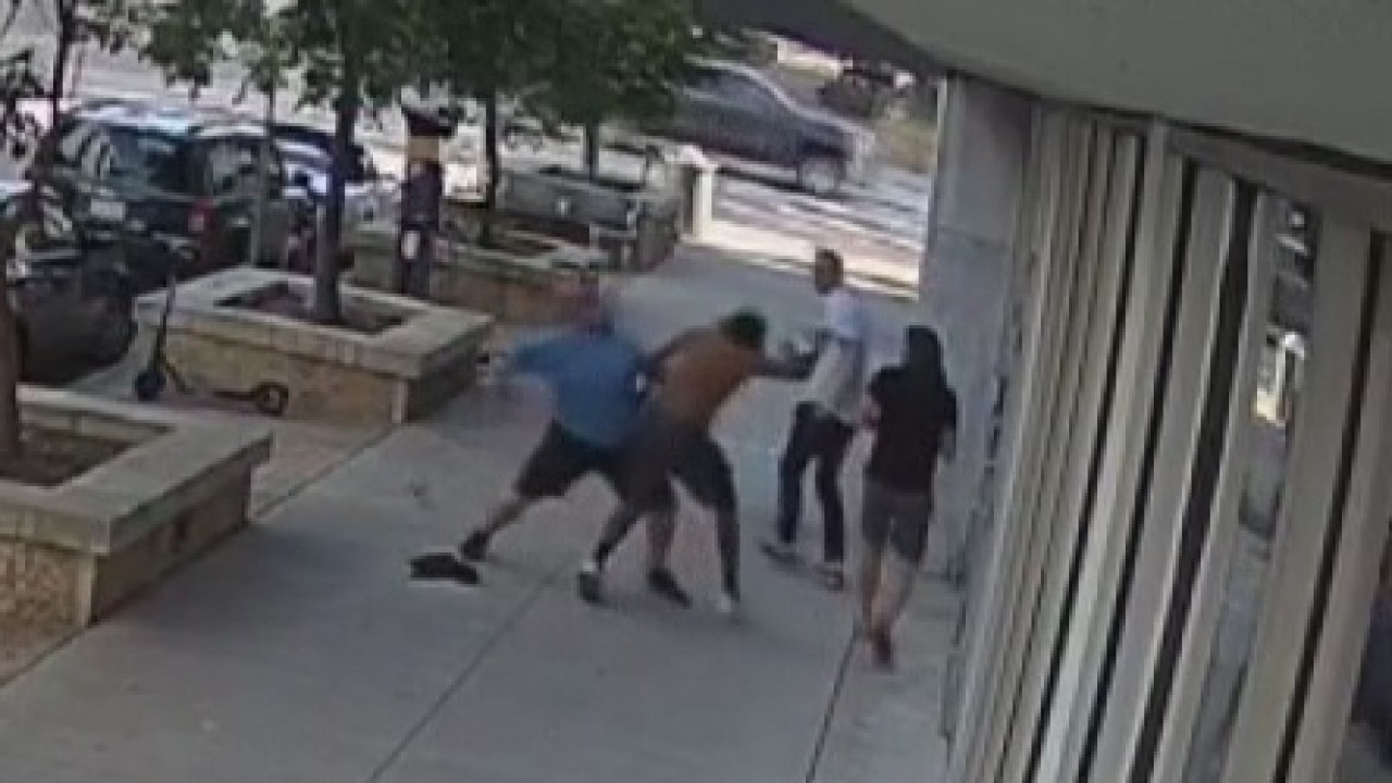Homeless man fight