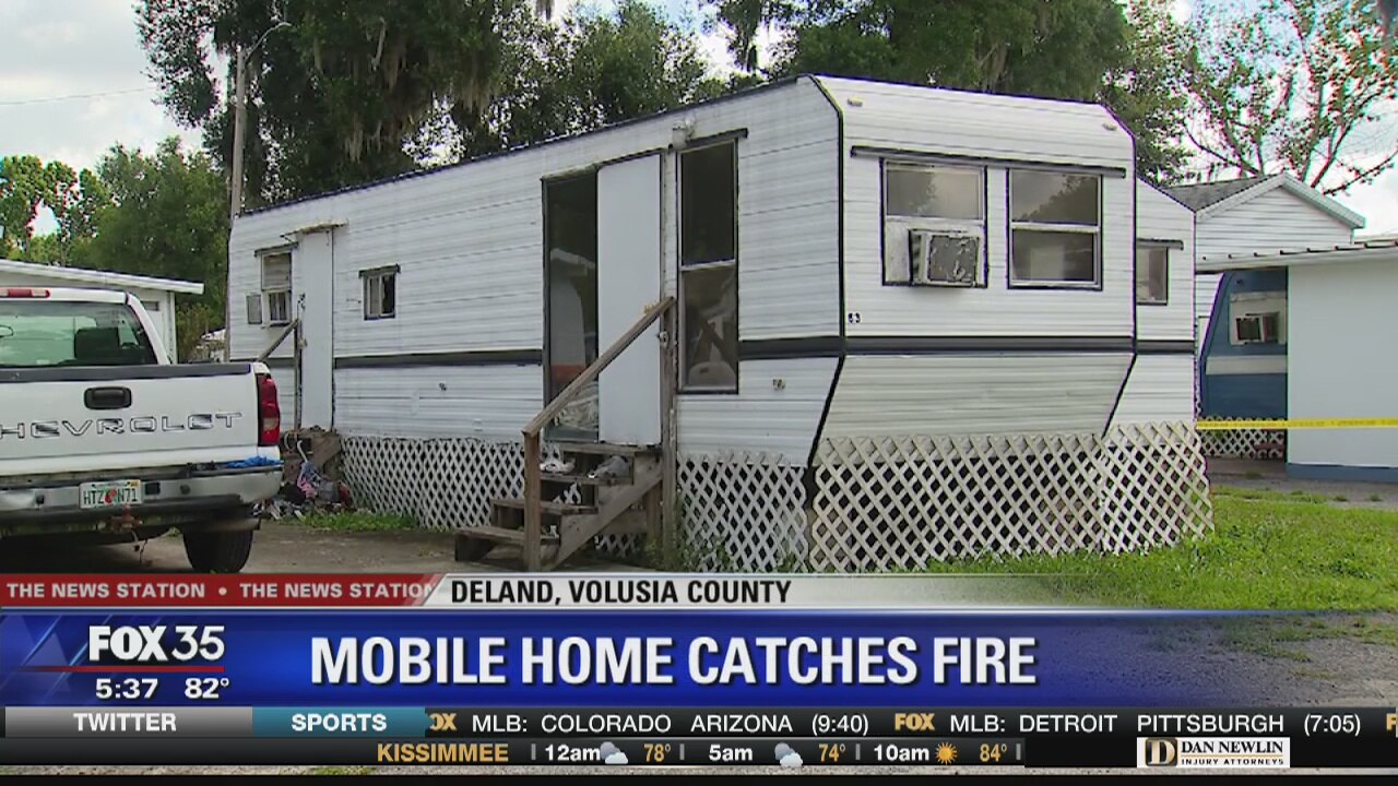 Mobile home catches fire in DeLand