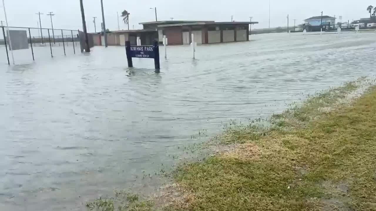 Corpus Christi baseball field submerged due to Hurricane Hanna
