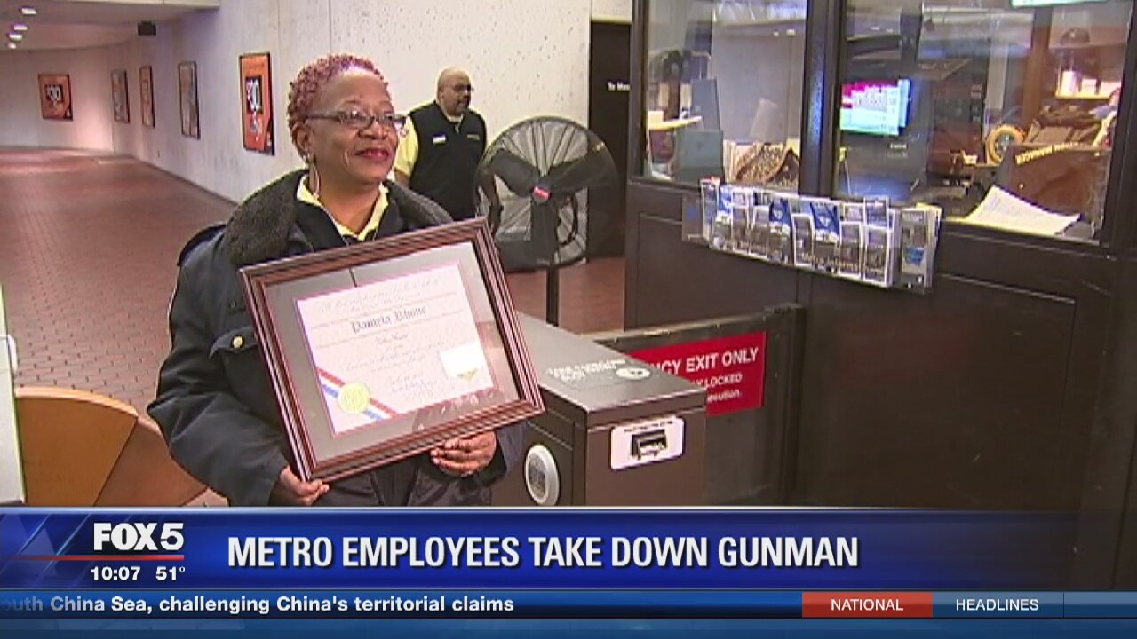Metro employee honored for helping subdue armed gunman