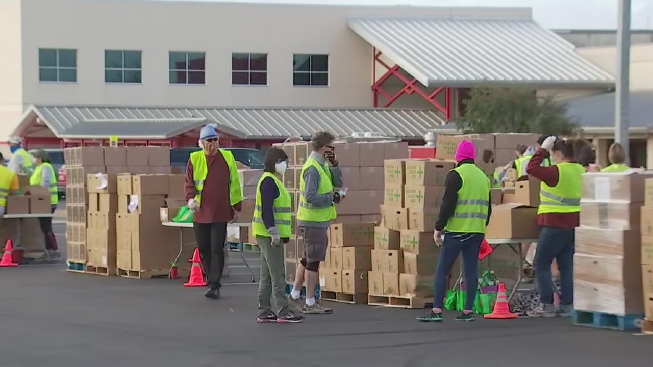 Central Texas Food Bank distribution event in Del Valle