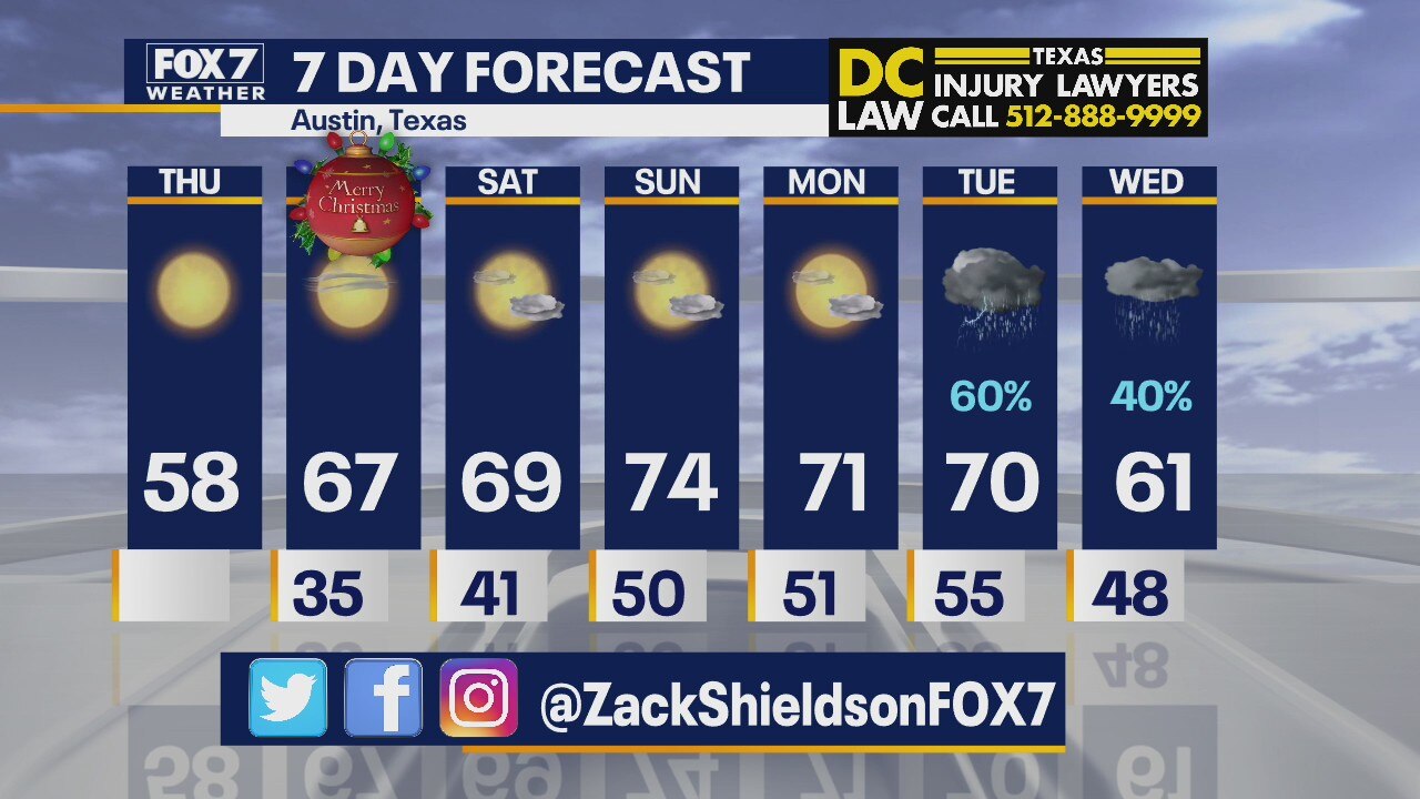 Noon 2020 Christmas Eve weather forecast