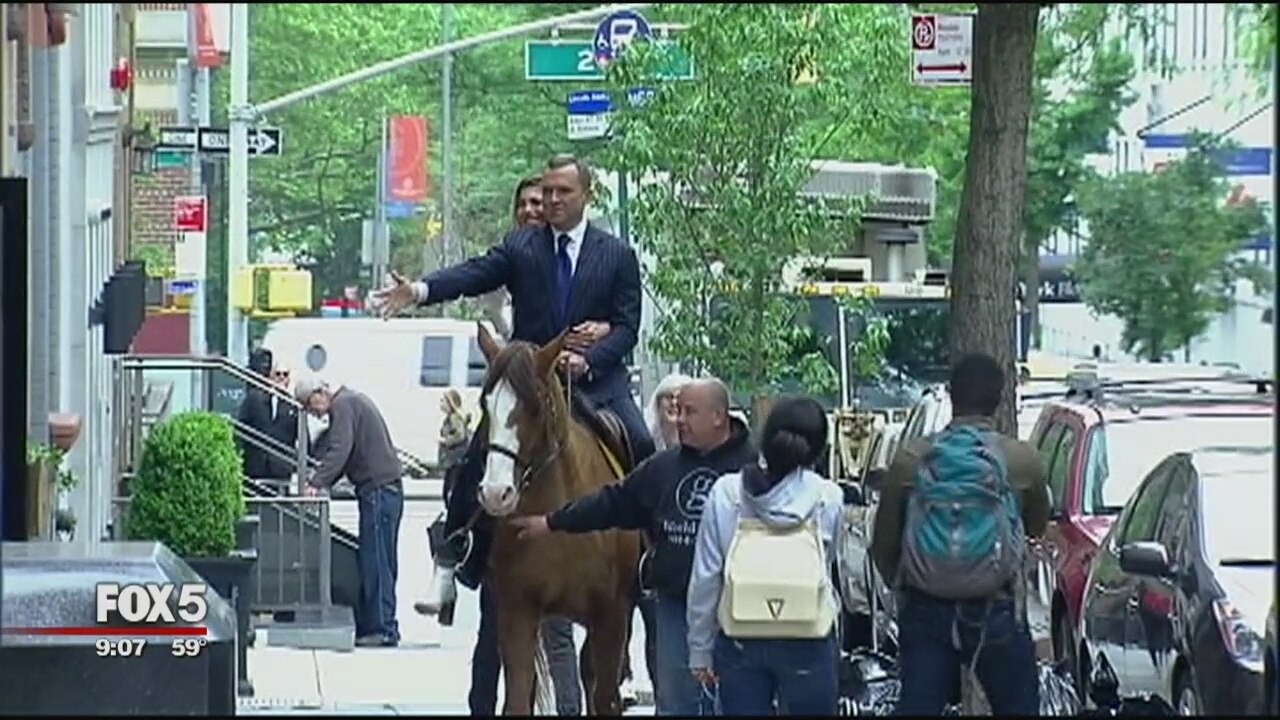 Greg goes horseback riding