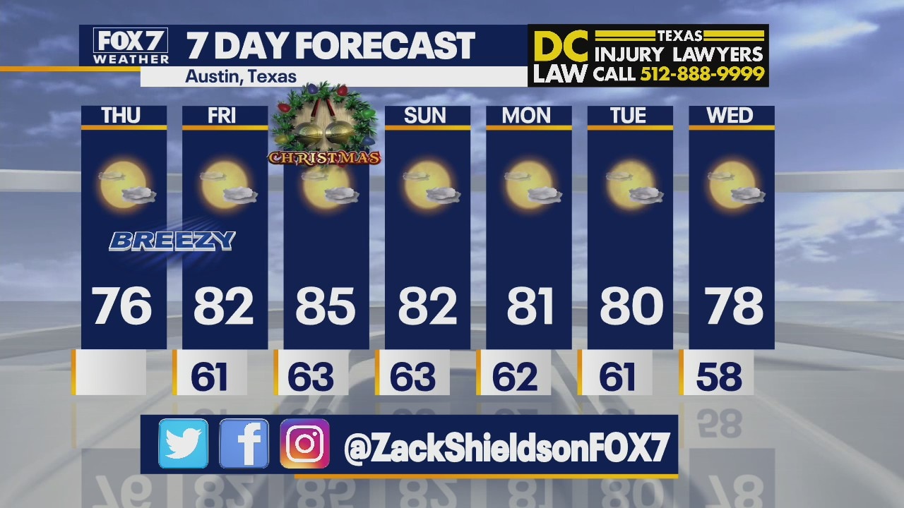 Noon weather forecast for December 23, 2021