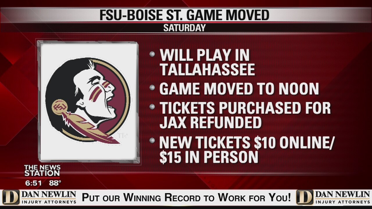 FSU moves Boise State game time and location