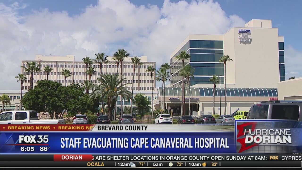Staff evacuating Cape Canaveral Hospital