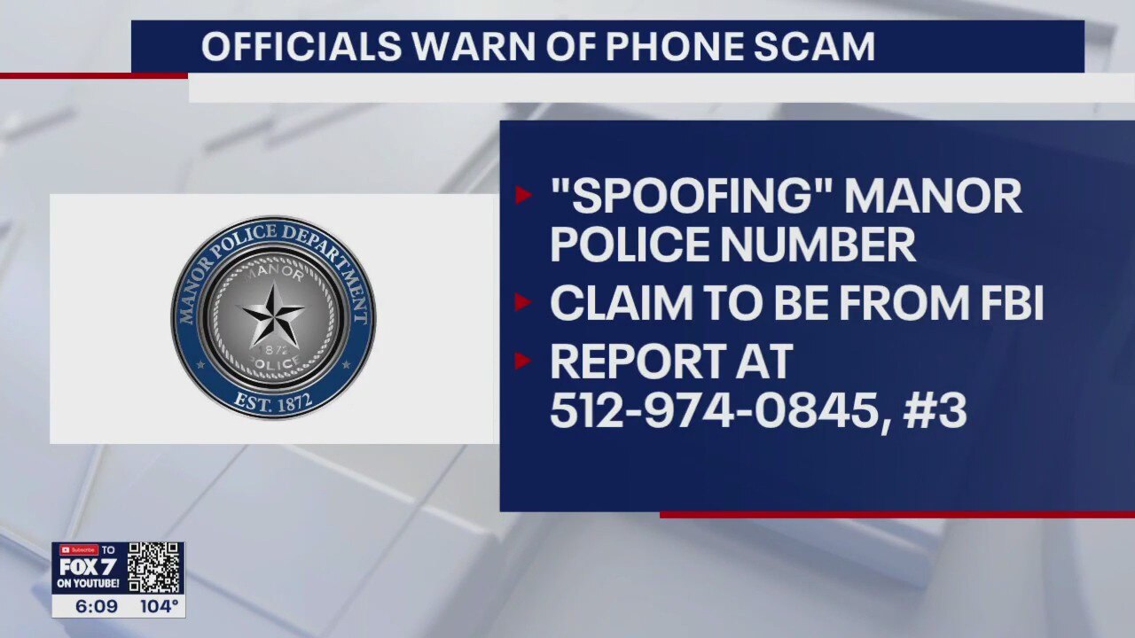 Manor police warn of spoofing scam