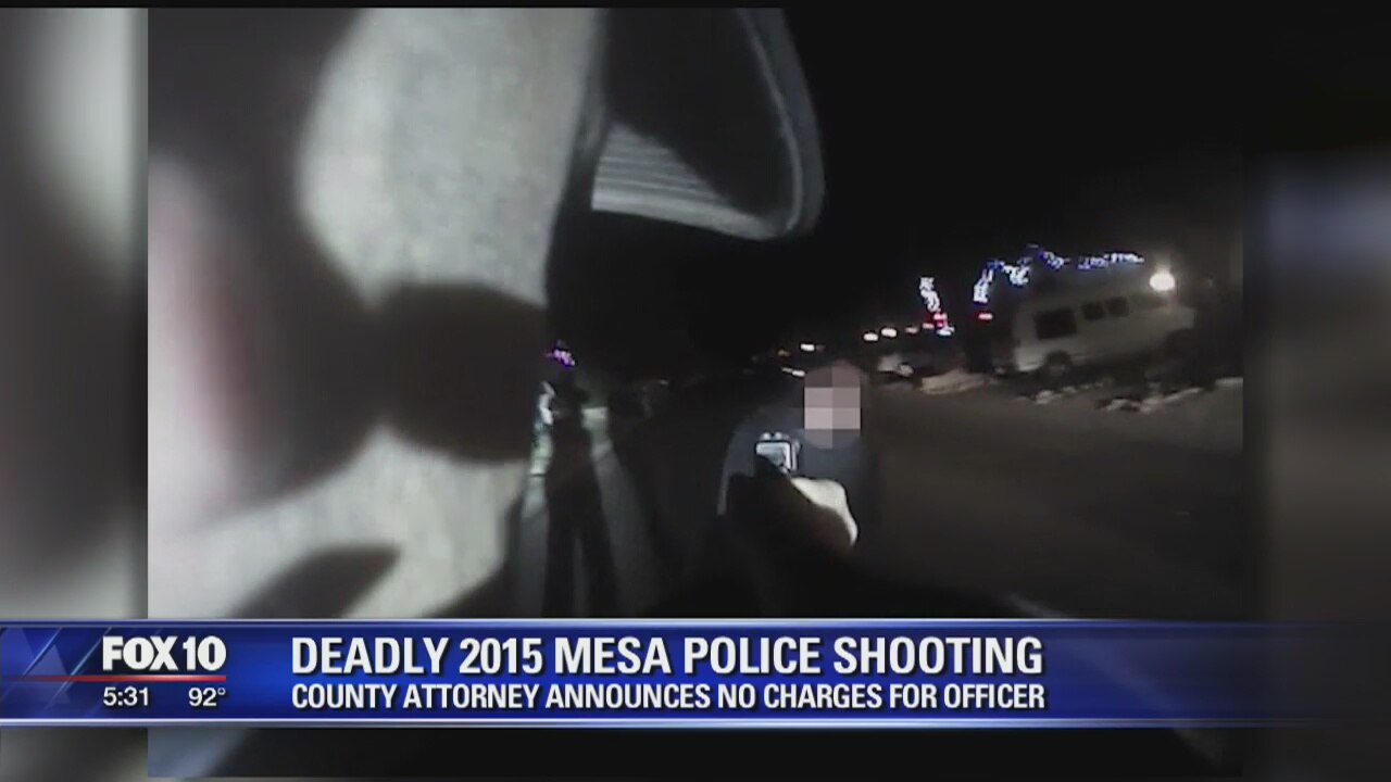 The Latest: Mesa police won't face charges in fatal shooting