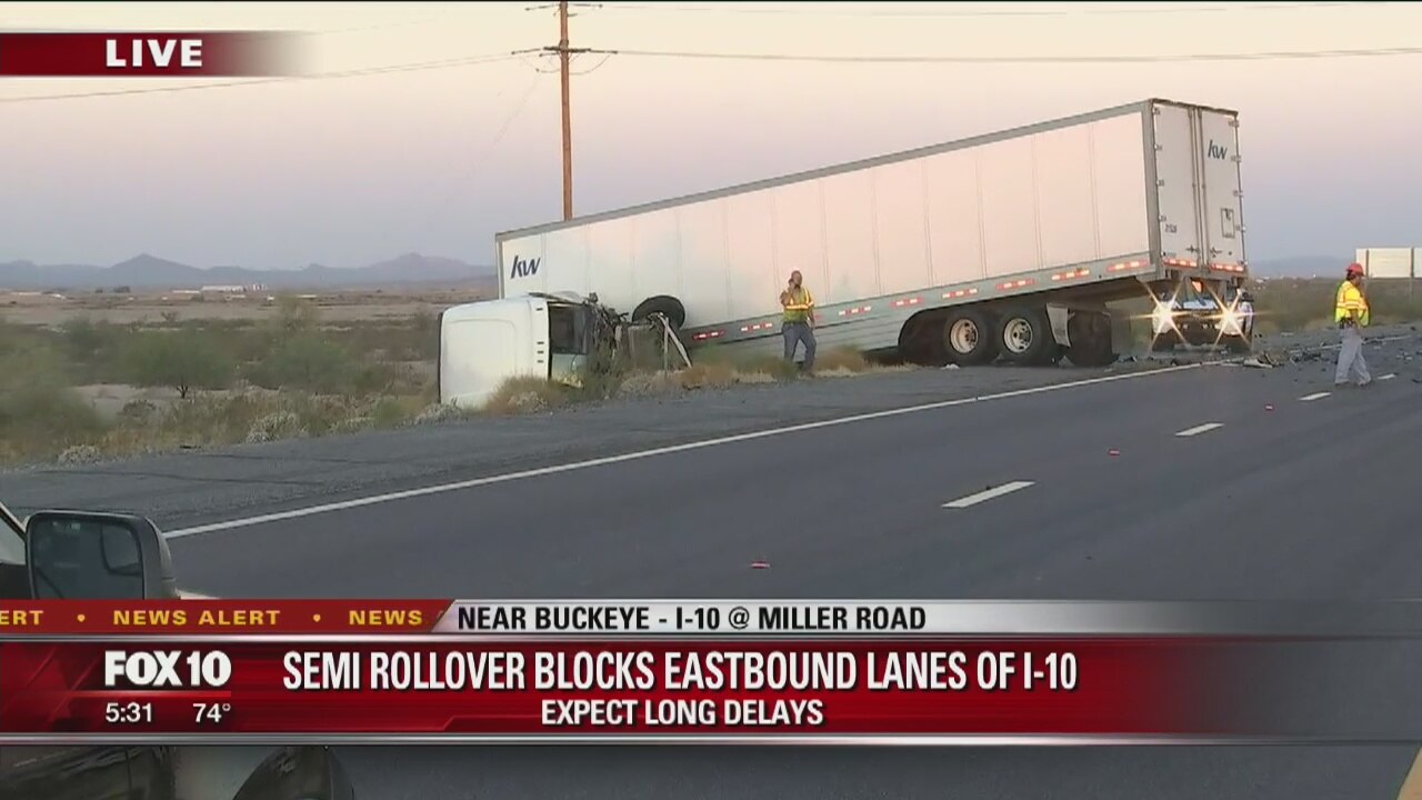 Deadly rollover crash closes I-10 west of the valley