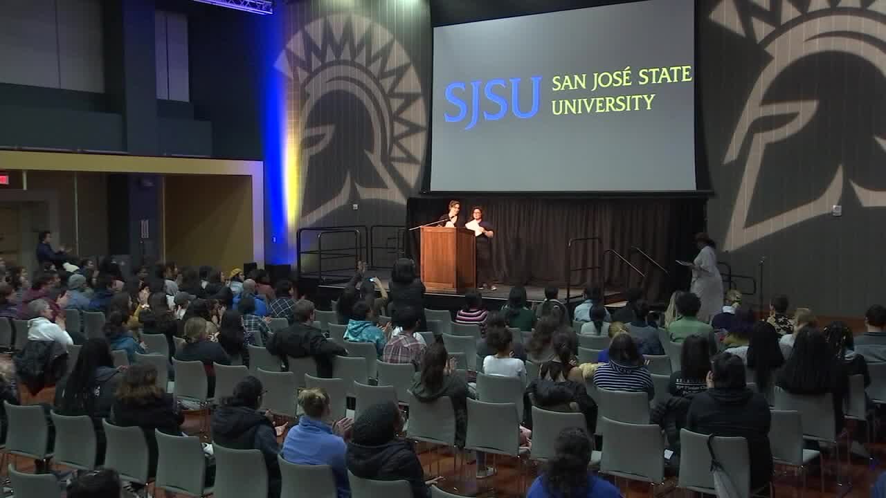 #MeToo founder Tarana Burke speaks to students at San Jose State University