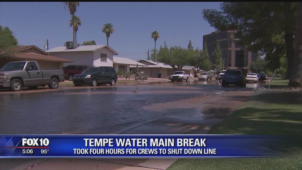 Broken water main floods Tempe neighborhood