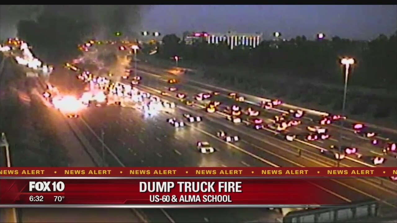 Fiery crash closes eastbound US 60 freeway during commute