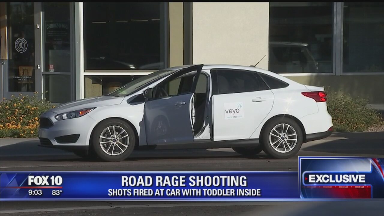 Shots fired at car with toddler inside