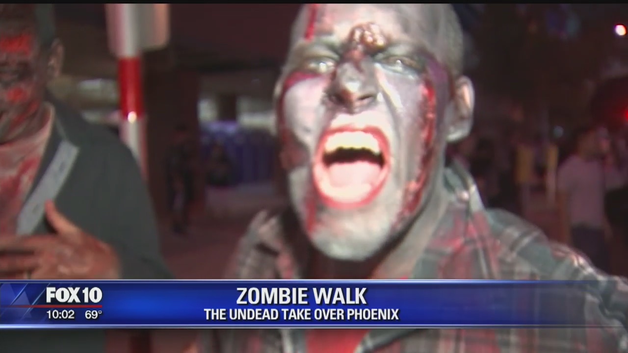 A heard of zombies stormed downtown Phoenix for the annual Zombie Walk
