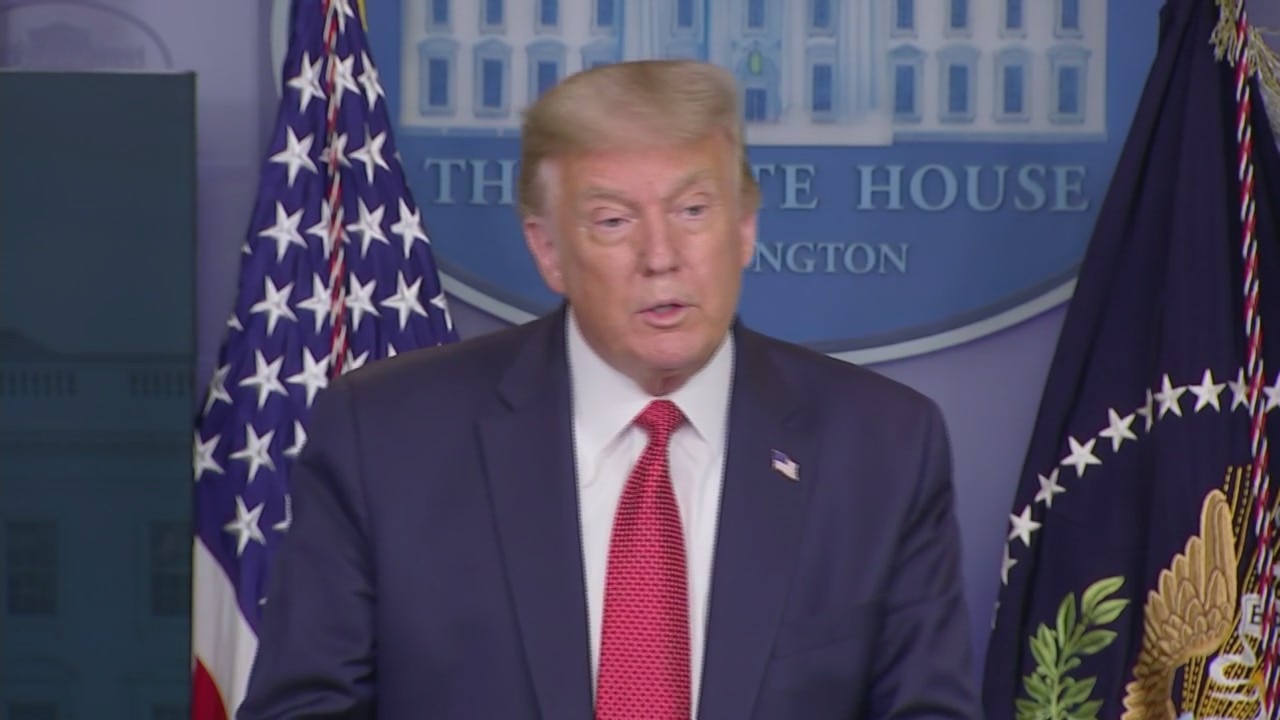 President Trump abruptly leaves briefing, says shooting happened outside White House when returns