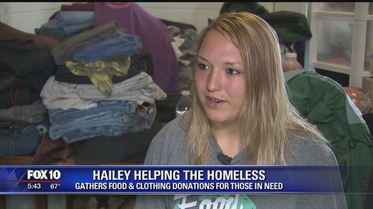 Hailey helping the homeless