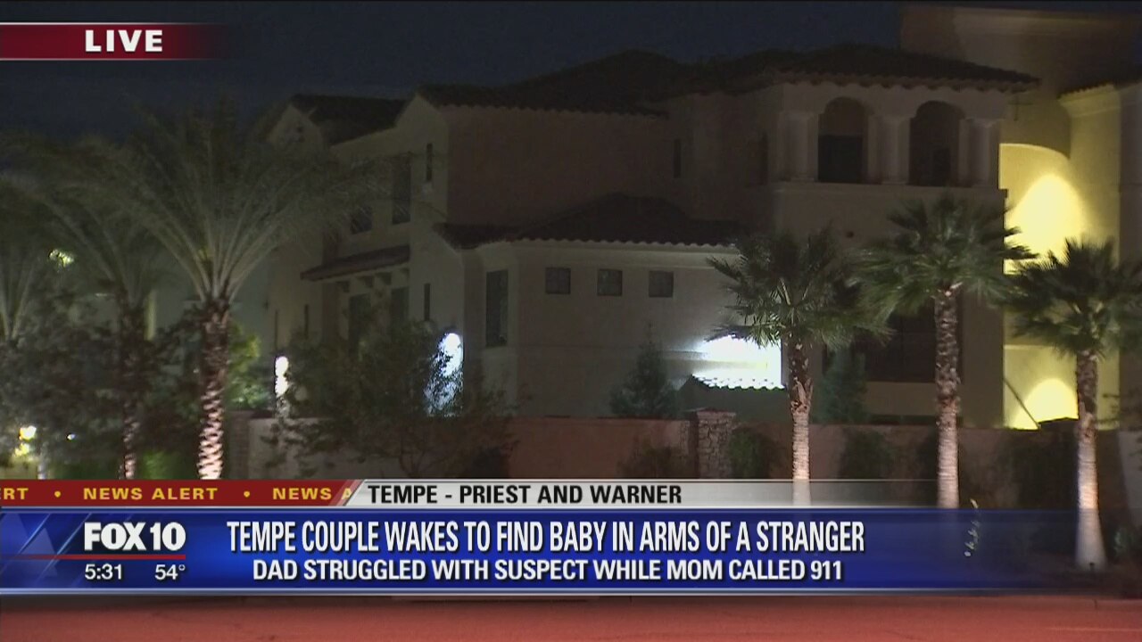Police: Tempe couple finds burglary suspect inside home holding 2-year-old daughter