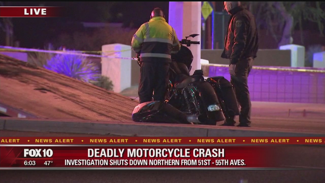 Deadly motorcycle crash shuts down Northern Avenue | FOX 10 Phoenix