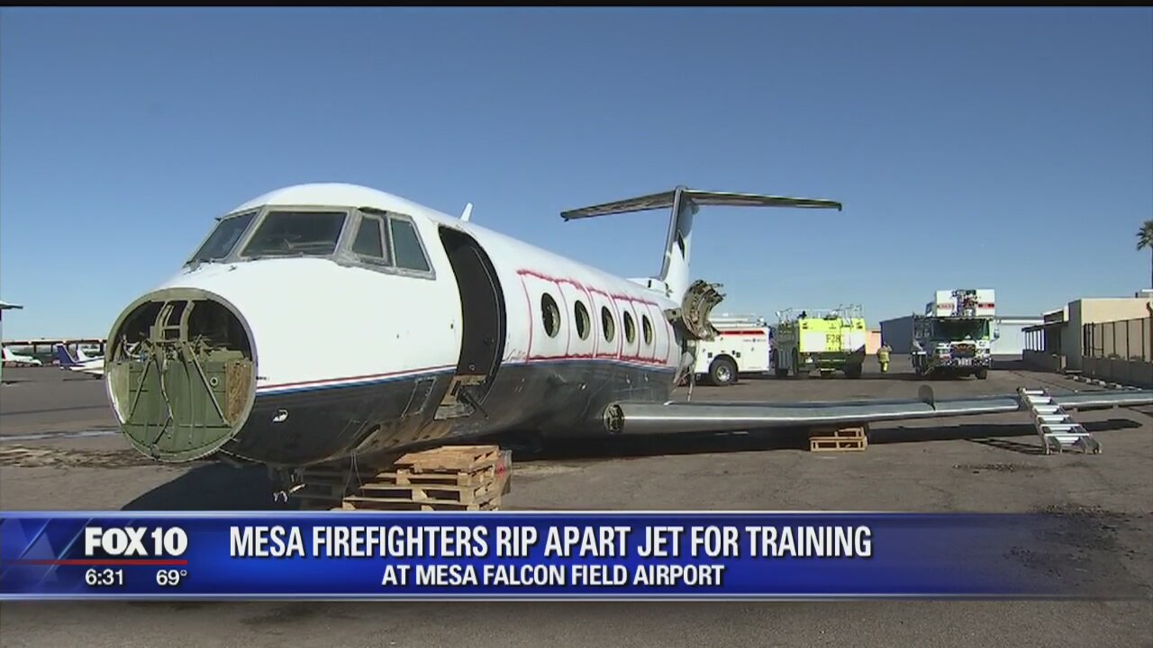 Mesa firefighters rip apart jet for training