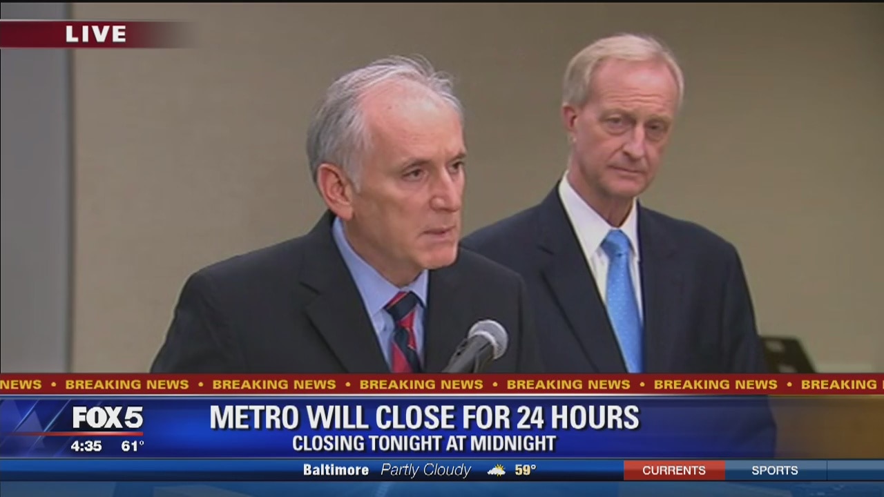 Metro shutting down rail service for 24 hours for inspections