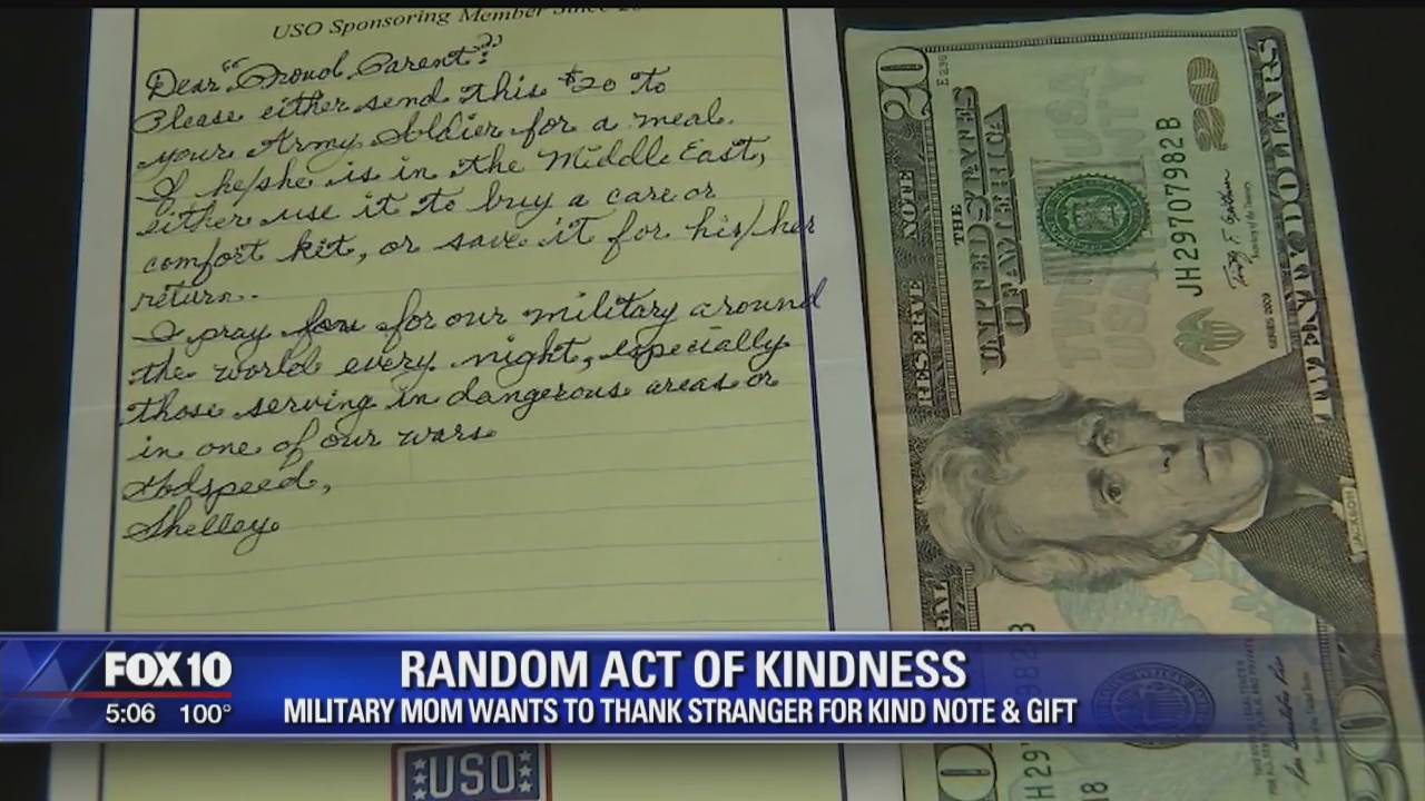 ACT OF KINDNESS: Military parents receive surprising note on their car