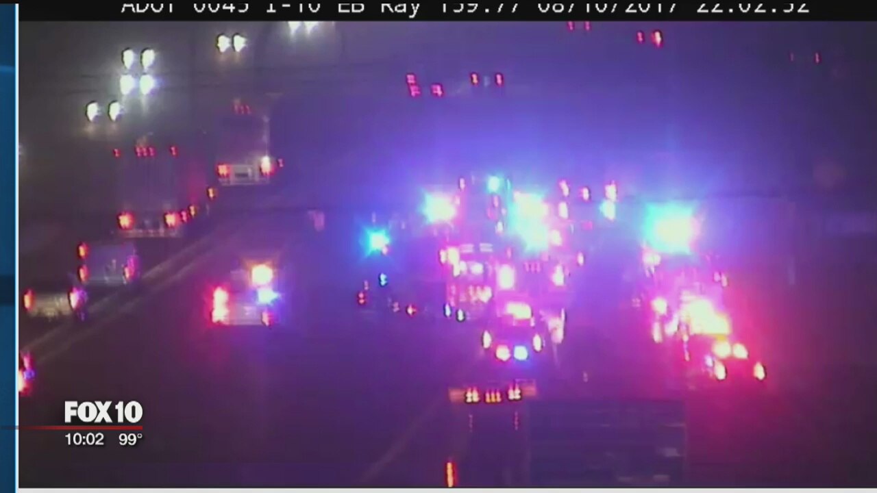 Semi truck rolls over on the I-10 in Ahwatukee