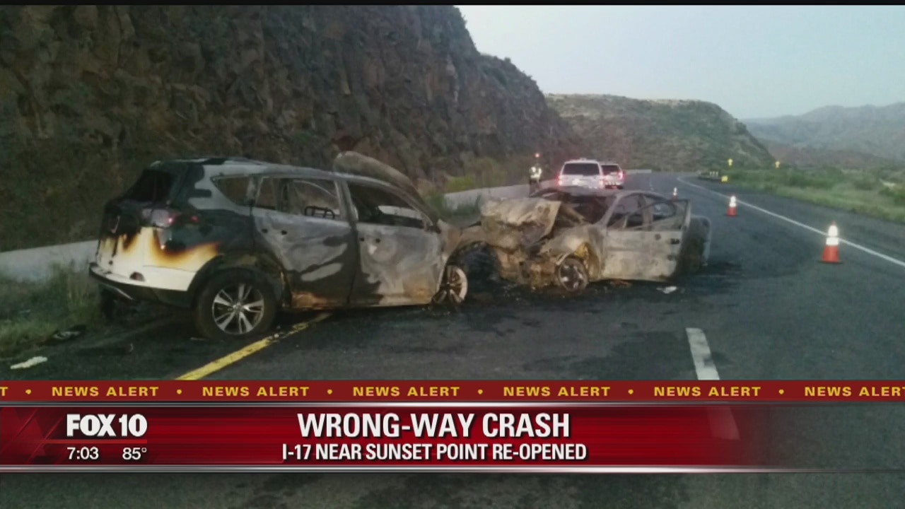 4 seriously injured in wrong-way crash along I-17 north of Phoenix
