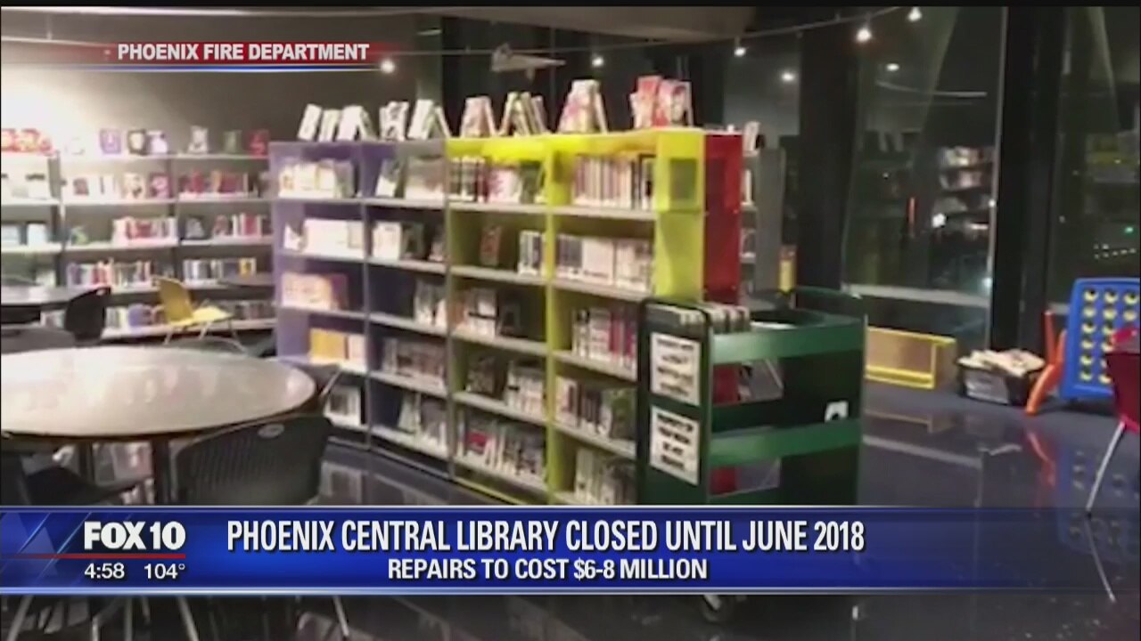 Water-damaged Burton Barr Central Library in Phoenix to stay closed until June 2018