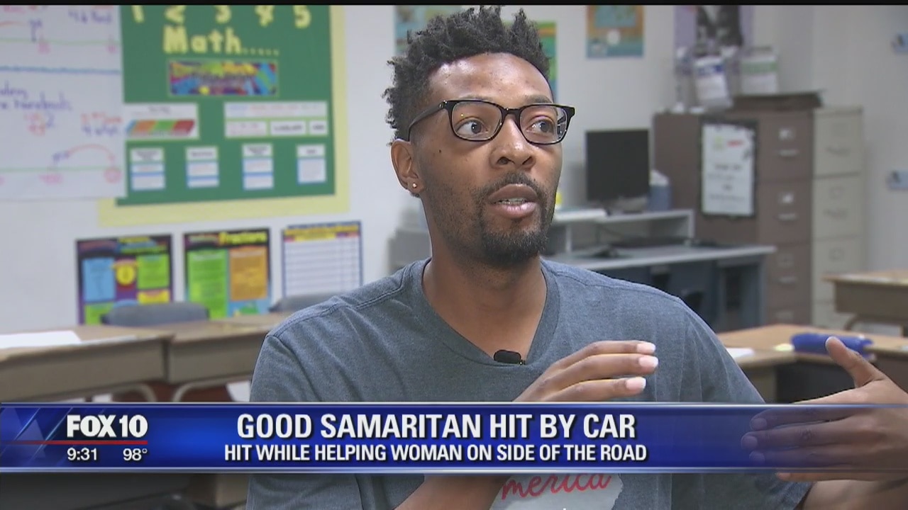 Teacher returns to classroom, months after he was hit by a car