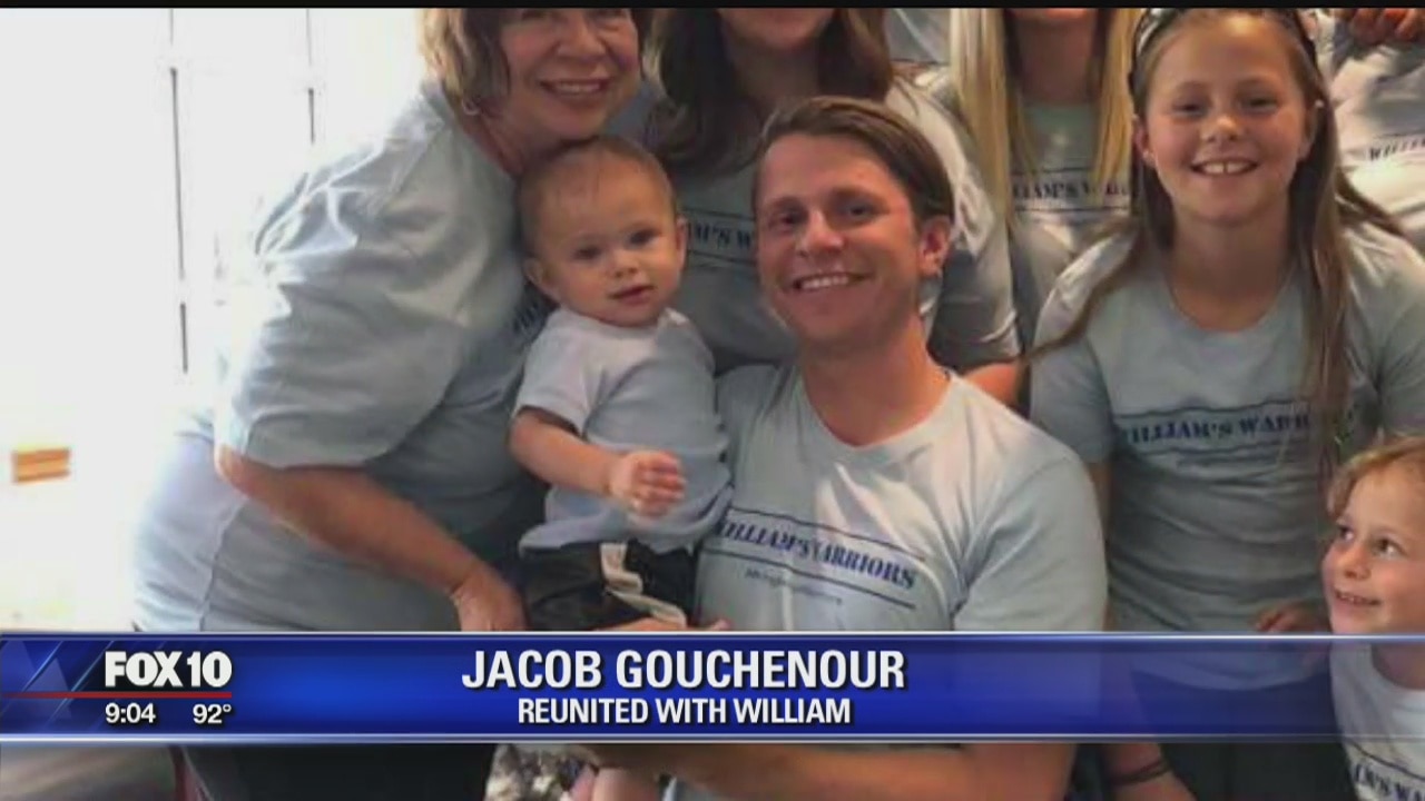Not Baby William reunited with his father, after months apart