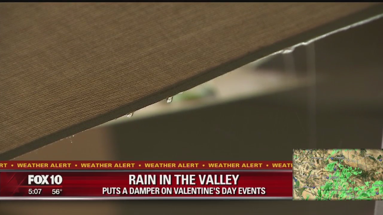 Rain putting damper on outdoor Valentine's Day Fun