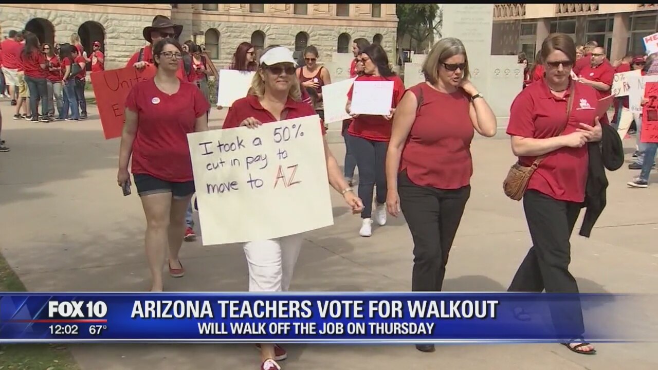 Arizona teachers vote for 1st statewide strike