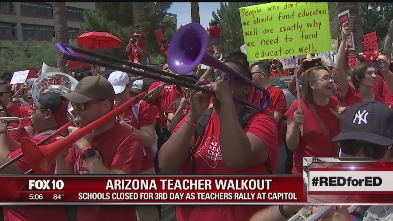 Arizona teachers gather at Capitol for 3rd day