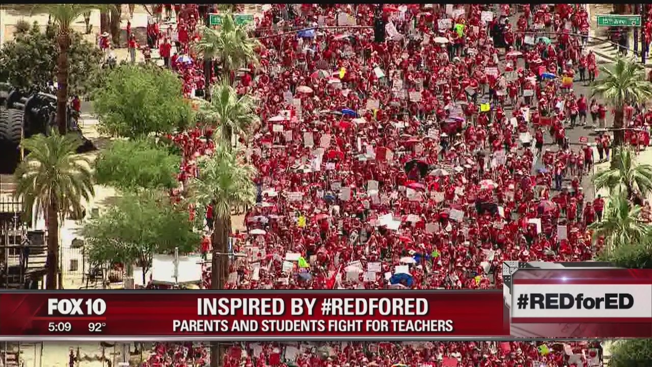 As teachers take a break from walk-outs, parents and students rally in their place